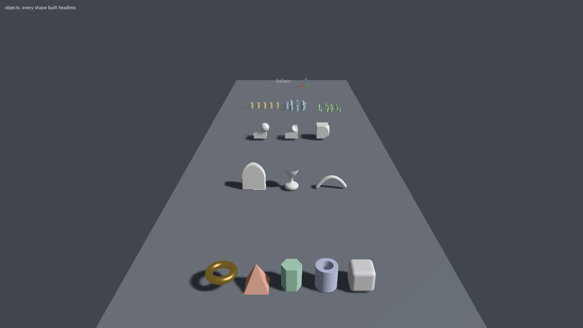 Every object, one row per category